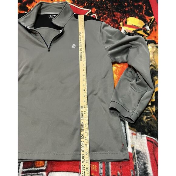 IZOD Men's Gray Quarter Zip Long Sleeve Pullover XL - Picture 8 of 11